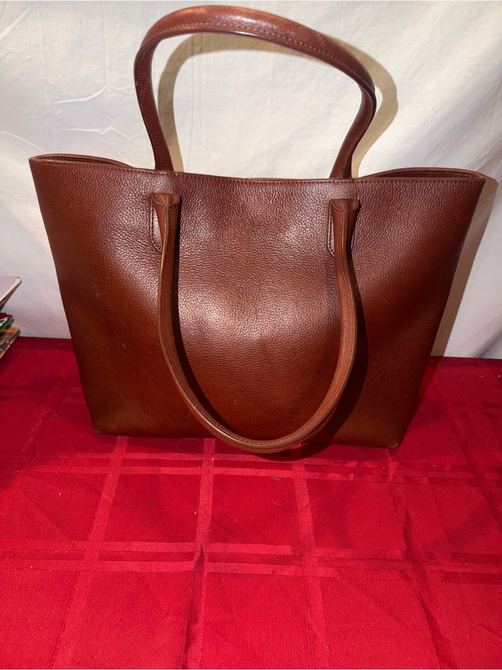 11.75โx13โ Classic Brown Linjer Leather Tote Bag w magnetic closure